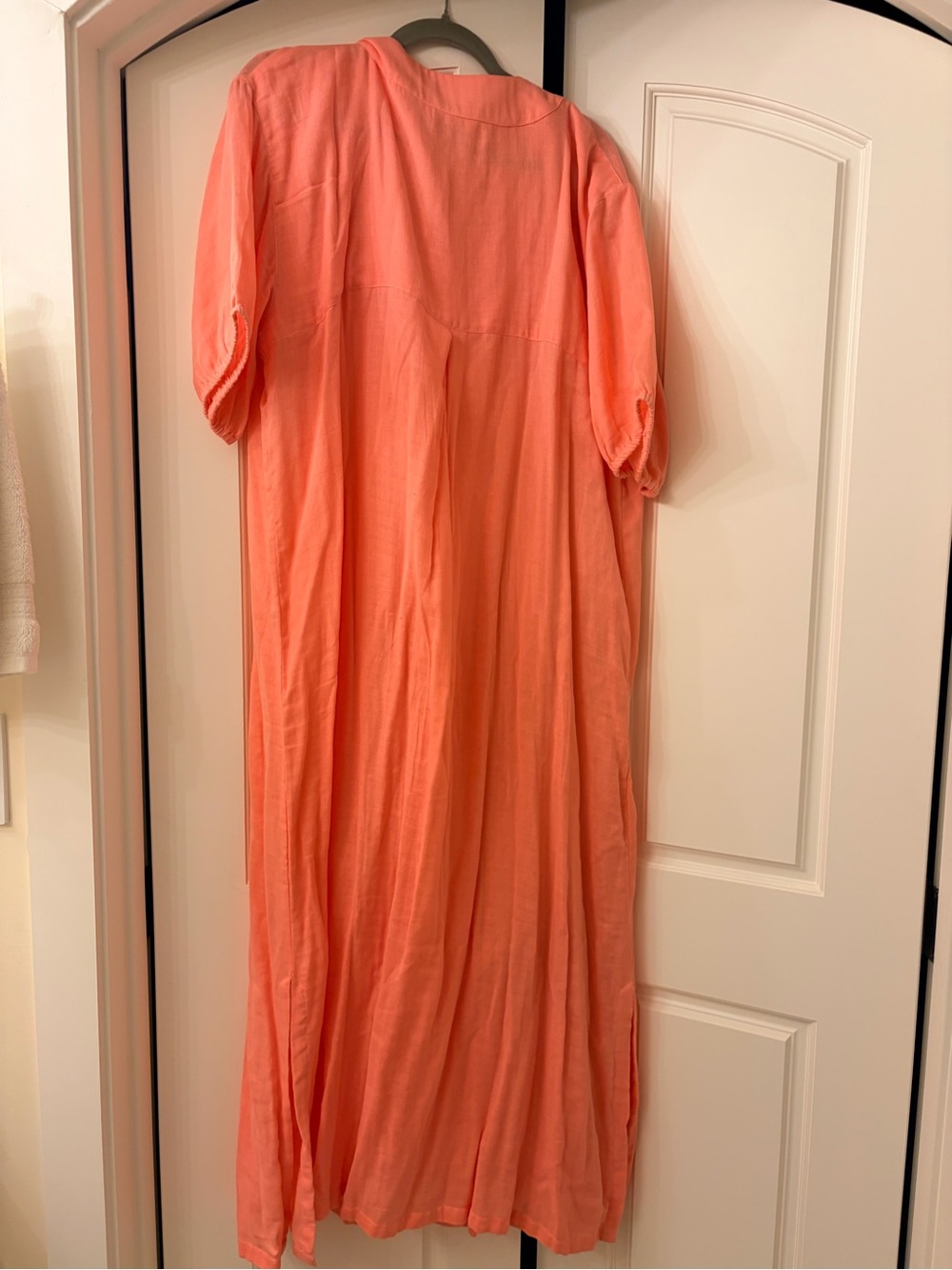Coral Gauze Caftan Maxi Dress - Picture 3 of 5